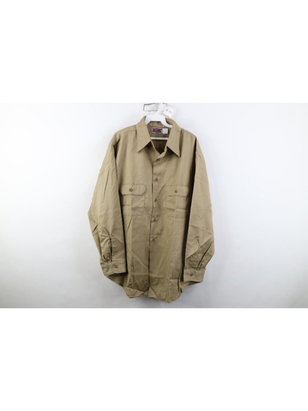 Deadstock Vintage 70s Big Mac Mens XL Workwear Collared Button Shirt Brown USA